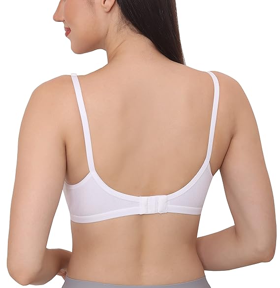 GLAMORAS Women’s Soft Poly Cotton Wirefree Everyday Bra – Non-Padded T-Shirt Bra with Adjustable Straps